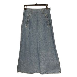 Vintage LizWear Cotton Denim Maxi Skirt